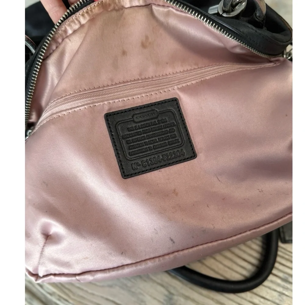 COACH Kristen Black Leather Satchel bag 22304